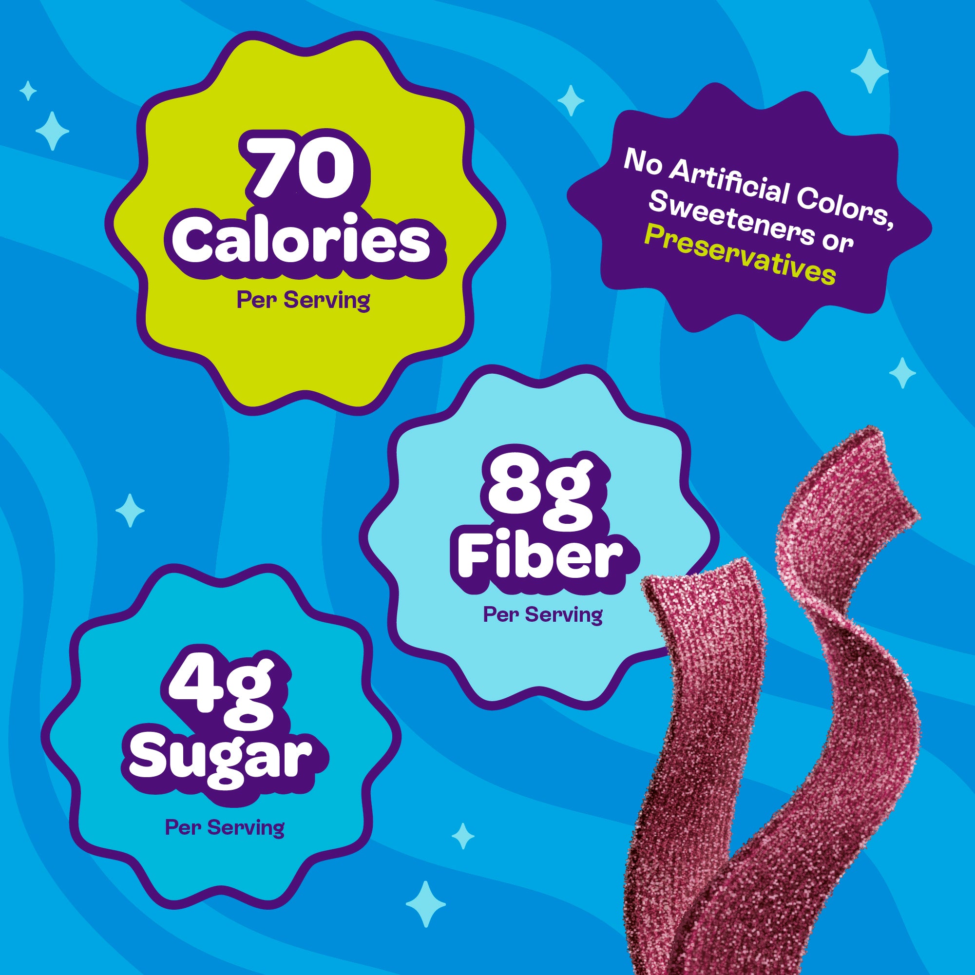 sour blue raspberry strips - View 4