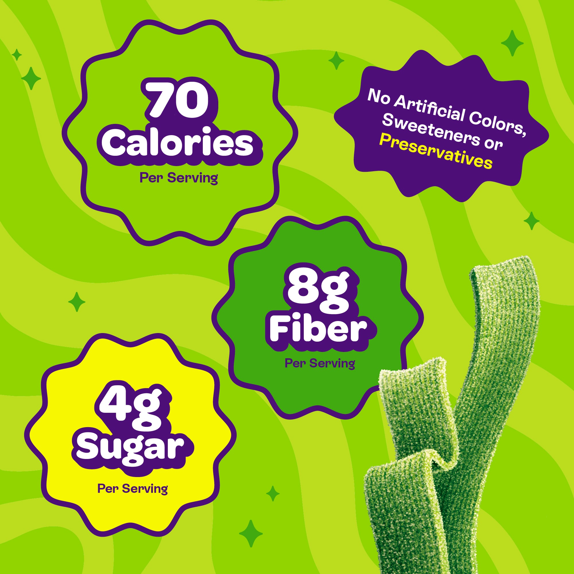 sour green apple strips - View 4