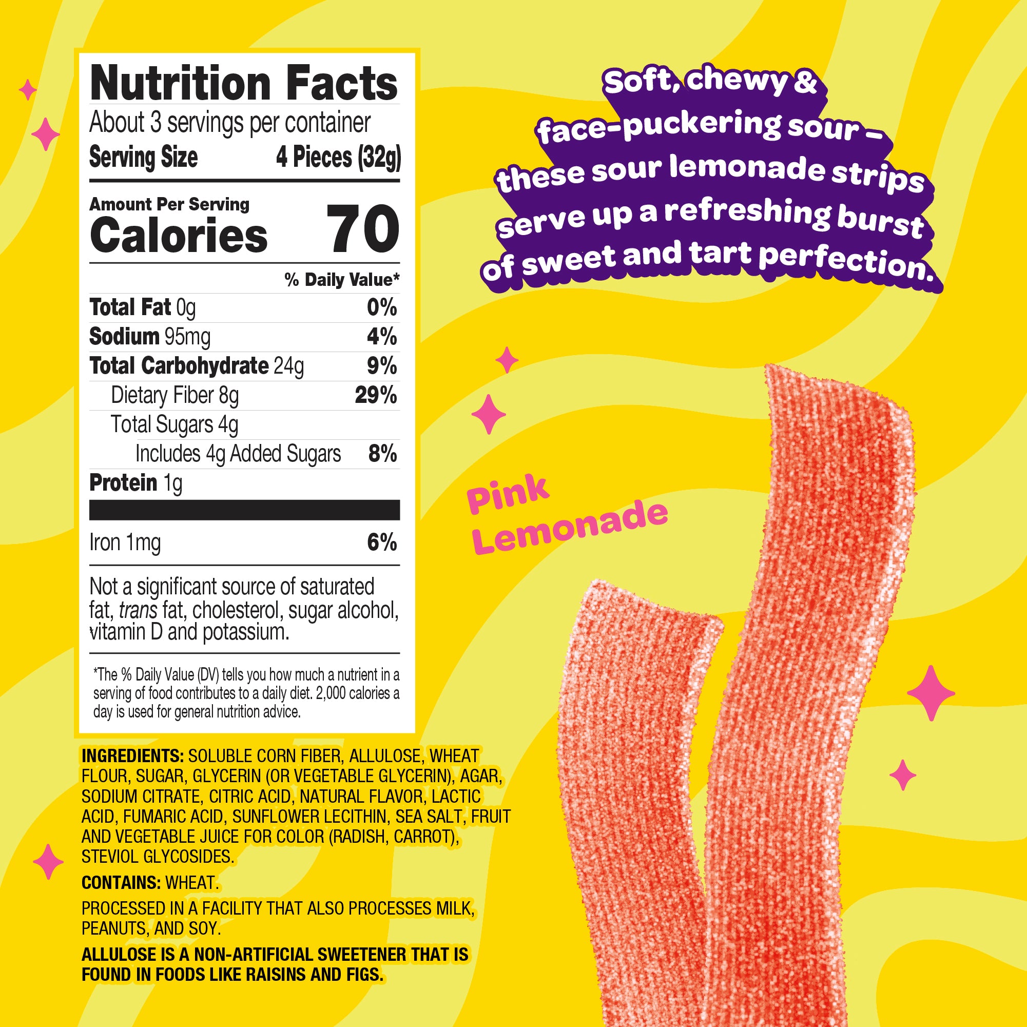 sour pink lemonade strips - View 3