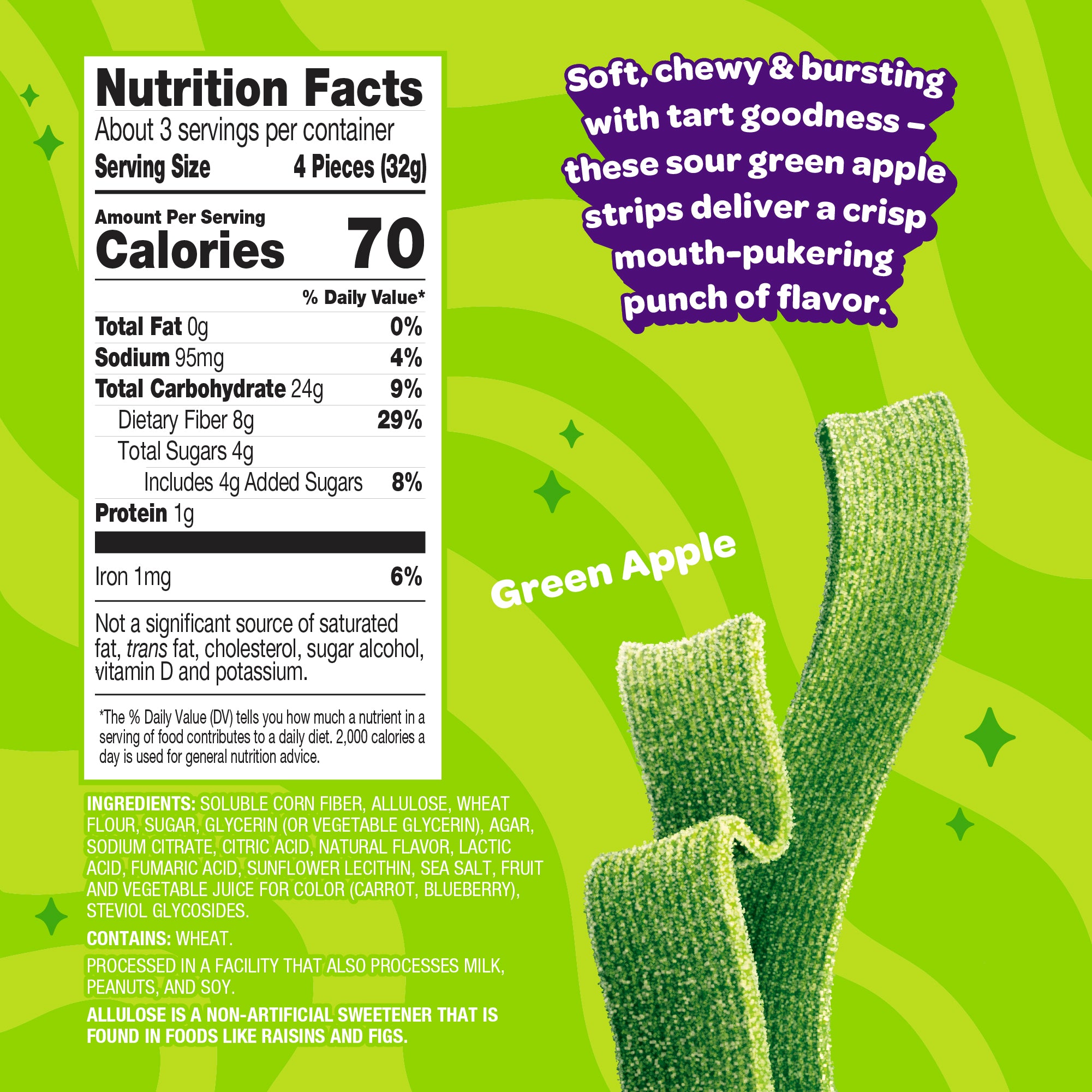 sour green apple strips - View 3